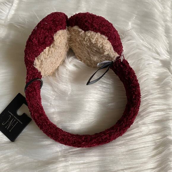 NWT INC International Concepts Womens Burgundy Earmuffs- One Size - Picture 3 of 5